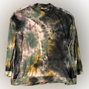 LOGO Lounge by Lori Goldstein Tie-Dye Mock-Neck Women’s Top Size M
